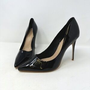 Massimo Mateo Patent Leather Stiletto Pumps‎ Black 8